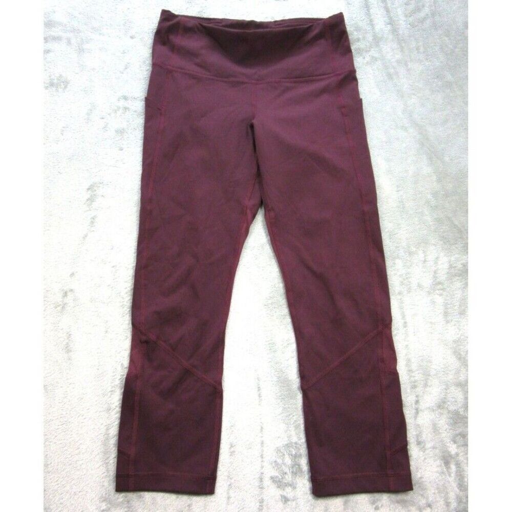 Lululemon Leggins Womens 6 Pace Rival Crop Pants Burgundy Red W6BAVS